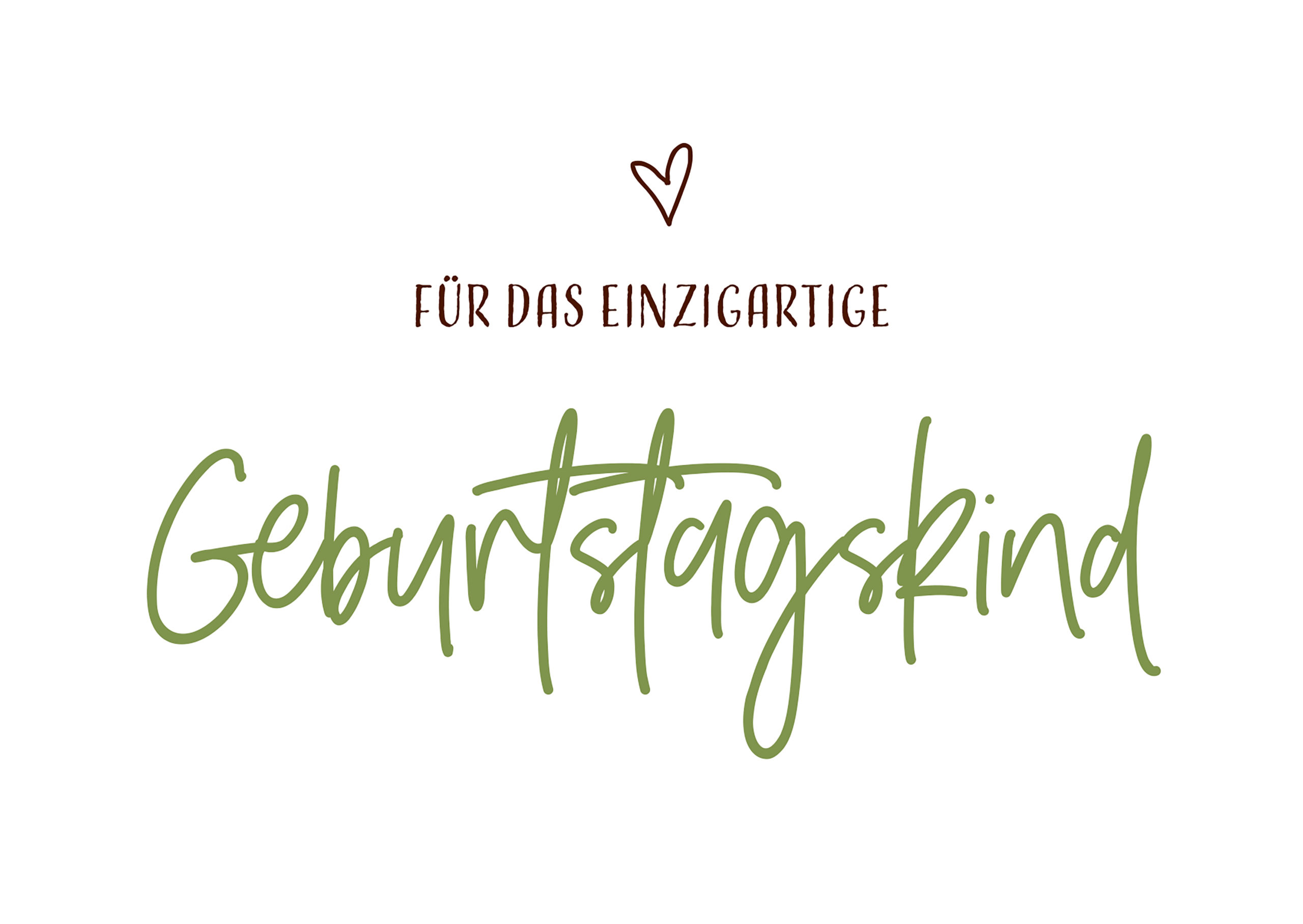 »Für das einzigartige Geburtstagskind« Postkarte grün