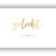 »Geliebt« Postkarte gold