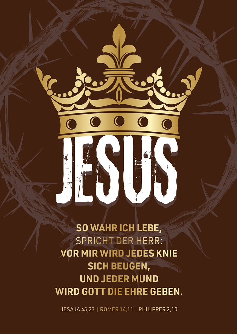 »Krone JESUS« Postkarte braun