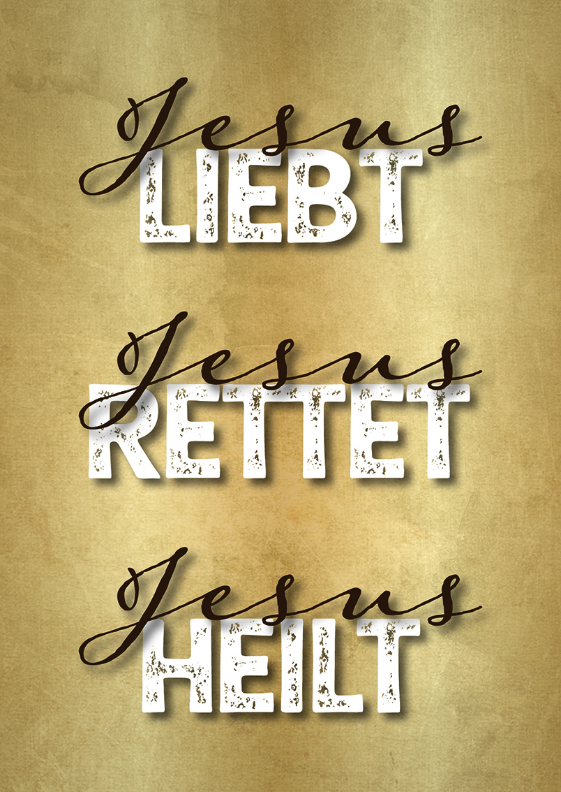 »Jesus LIEBT RETTET HEILT« Postkarte