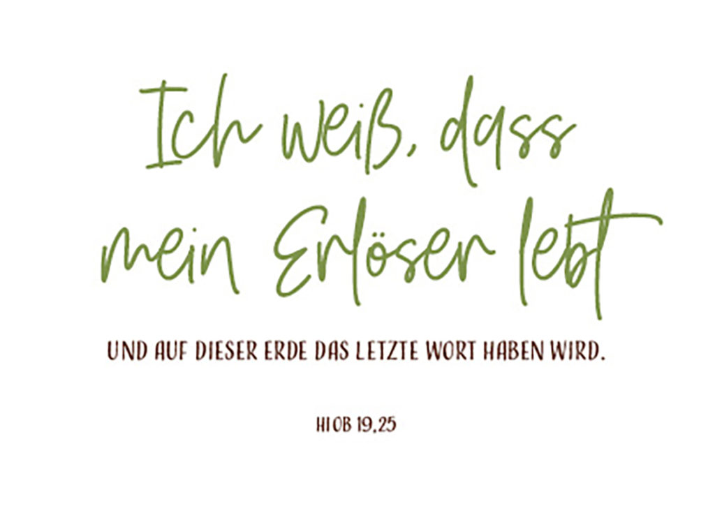»Ich weiß, dass mein Erlöser lebt« Postkarte Kunst und Kreativwerkstatt