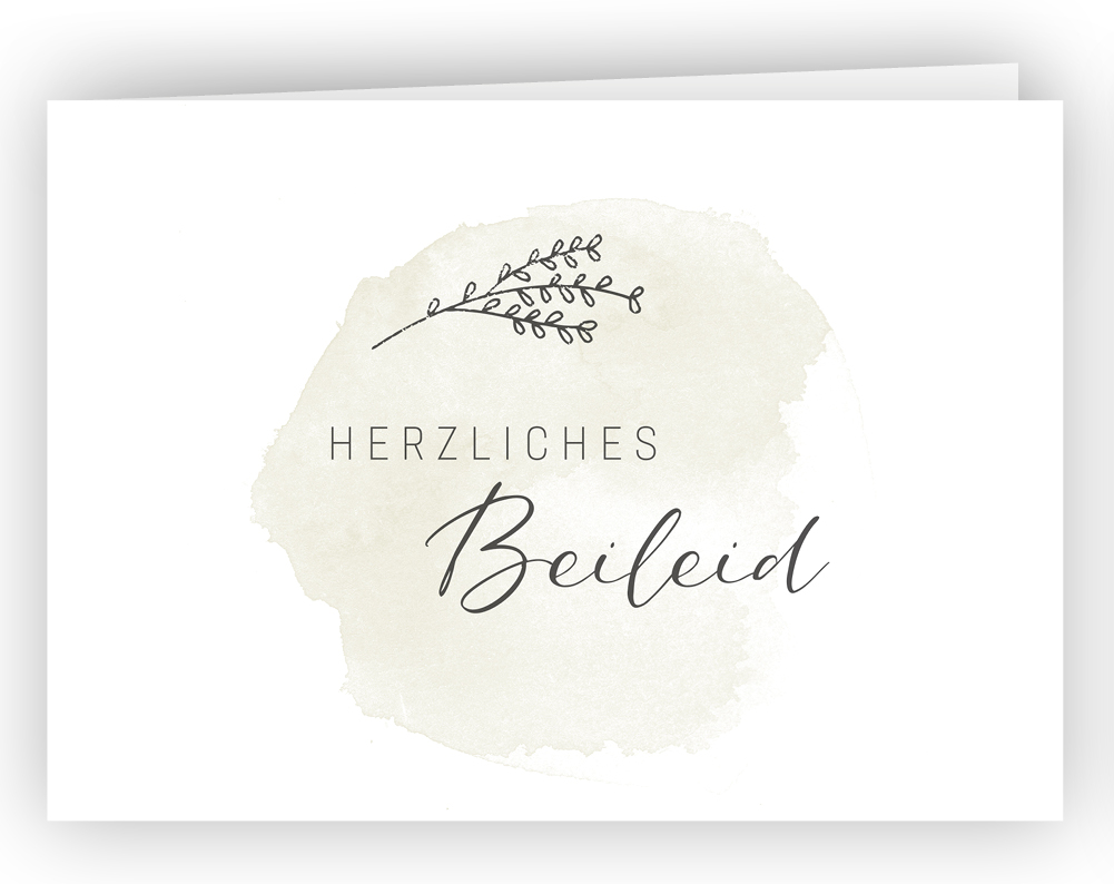 I »Herzliches Beileid« Klecks+Zweig Trauerkarte